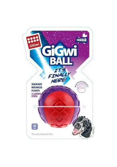 Gigwi Ball Sesli Sert Top Köpek Oyuncağı- Kırmızı Mor M