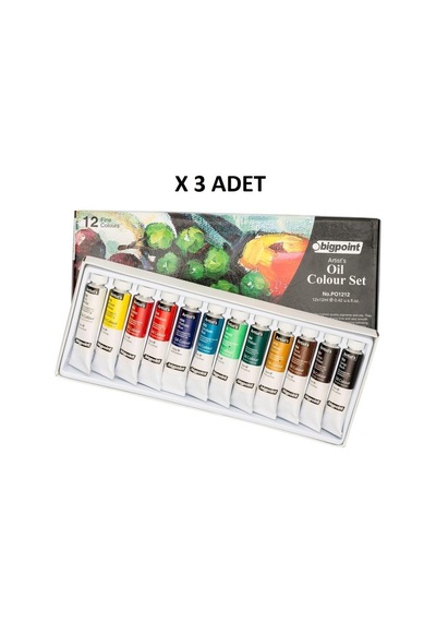 Bigpoint Yağlı Boya Seti 12 Ml Tüp X 12 Renk X 3 Adet Çok Renkli