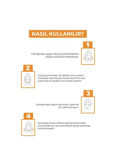 Sinoz Leke Karşıtı Yüksek Koruyucu Normal ve Kuru Ciltler İçin Yüz Güneş Kremi SPF50+ 50 ML
