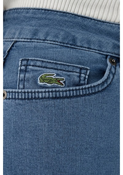 Lacoste Slim Fit Womens Skirt Dar Kesim Yırtmaçlı Kadın Kot Etek Lacivert