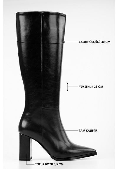 Shoeberry Kadın Brave Kahve Cilt Topuklu Çizme Bordo
