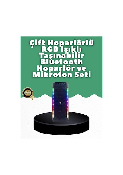 Yüksek Ses Güçlü Kablosuz Hoparlör Karaoke Mikrofonlu
