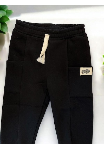 Zekids Çocuk 3 İplik Şardonlu Eşofman Alt-14209 Siyah