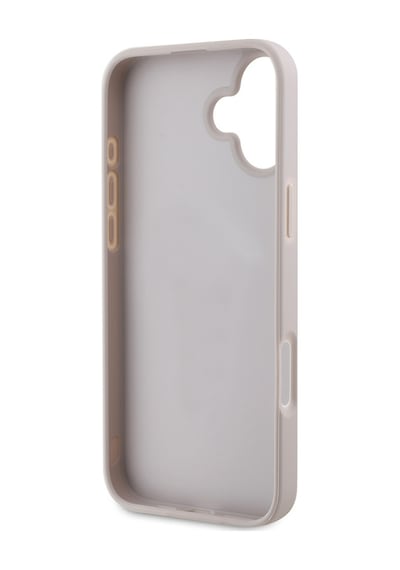 Apple Uyumlu iPhone 16 Kılıf Guess Lisanslı Pu Deri Şerit Logo Dizaynlı Kapak Pembe