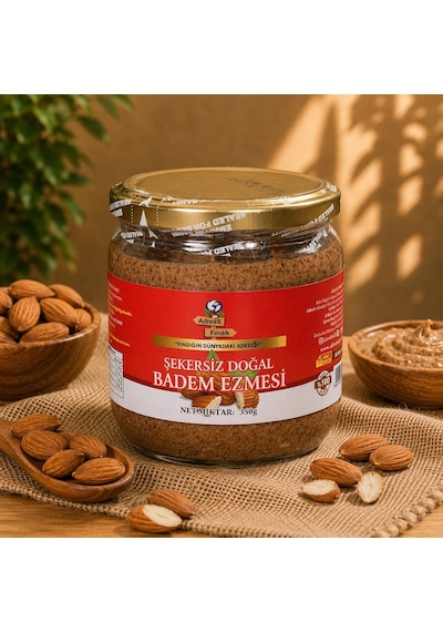 Adress Fındık Şekersiz Doğal Badem Ezmesi 350 G