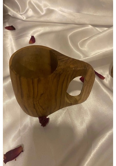 Kuksa Ahşap Rengi Tahta Bardak Kupa