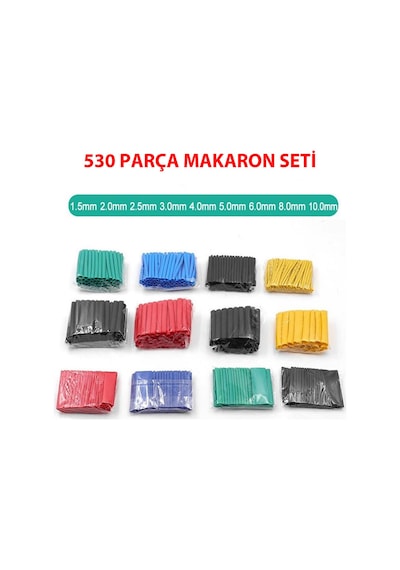 530 Parça Makaron Seti Daralan Makaron Kablo Koruyucu Yalıtım