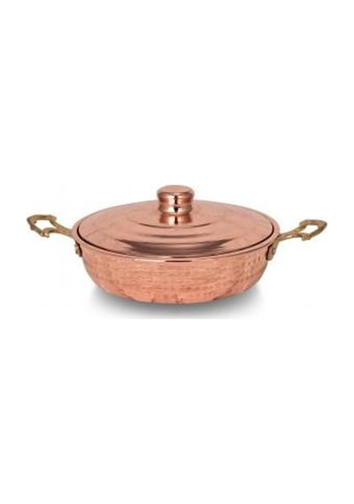 Turna Bakır Emirgan Tava 4 No 20 CM El Dövme Kırmızı Turna7600-1