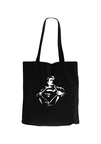 Superman Man Siyah Kanvas Bez Çanta Siyah