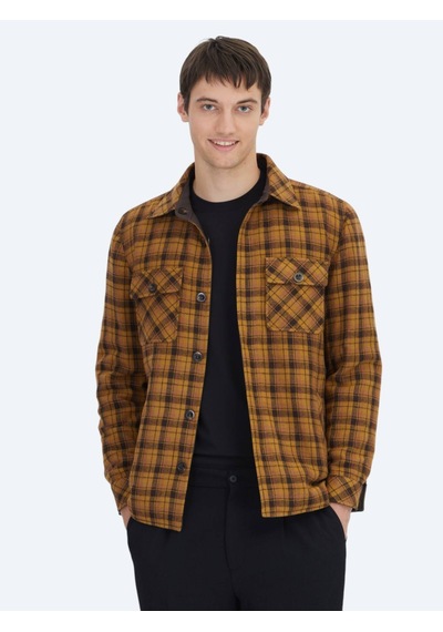 Kip Kahverengi Regular Fit Kapüşonlu Casual Dokuma Mont Kahverengi