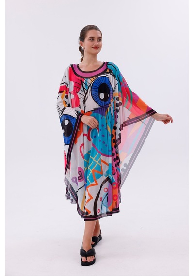 Tarzını Seç Kimono Pareo - Tesettür Pareo - Fethiye Model 240x135 Cm Çok Renkli