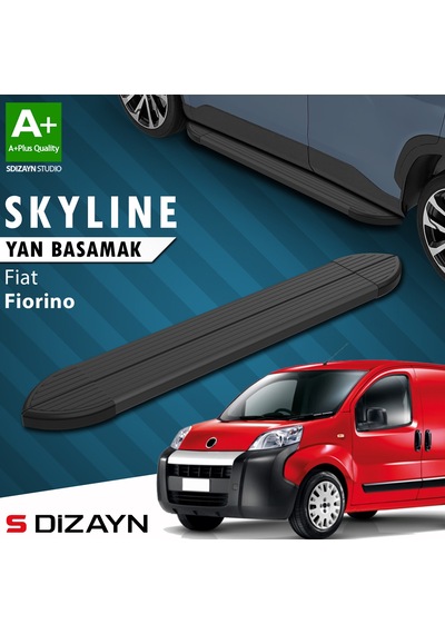 S-dizayn Fiat Fiorino Skyline Siyah Yan Basamak 173 Cm 2008 Üzeri A+ Kalite
