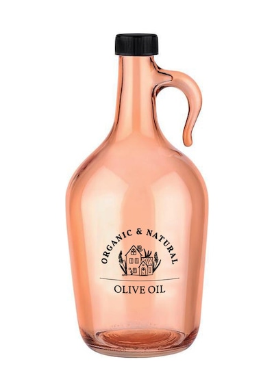 Selka Home - Mary 1500 Ml Desenli Cam Galon Yağdanlık