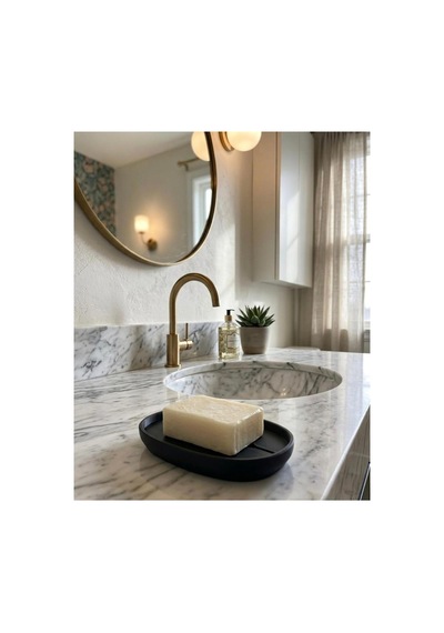 Buççin Online Mağaza Modern Banyo Oval Katı Kalıp Sabunluk-mat Siyah Plastik Siyah Çok Renkli
