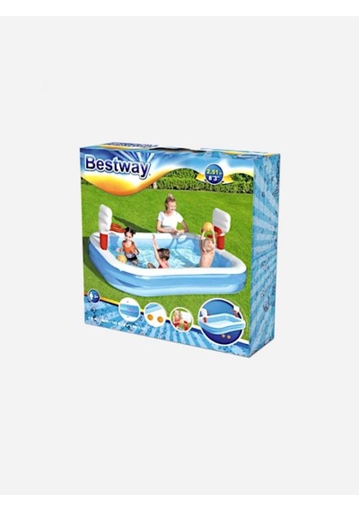 Bestway 54122 Basketbol Sahası Potalı Havuz 251x168x102 CM Çok Renkli