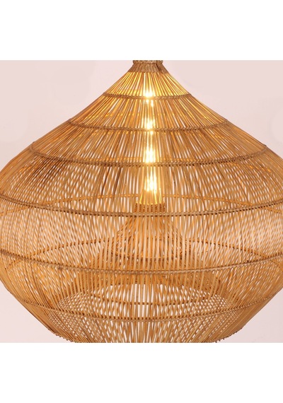 Atlas Doğal Rattan Avize 50x60 Cm Bej