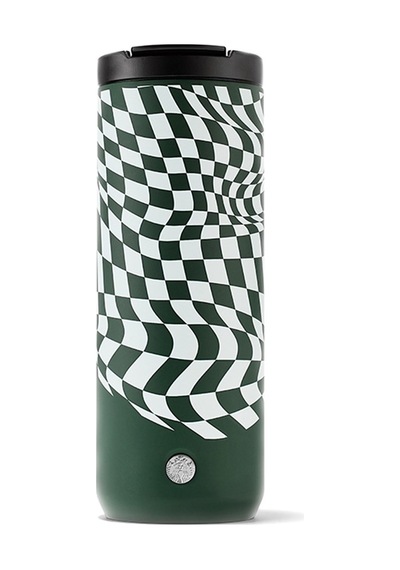 Starbucks® Paslanmaz Çelik Damalı Yeşil Termos 473 ml - Yeşil