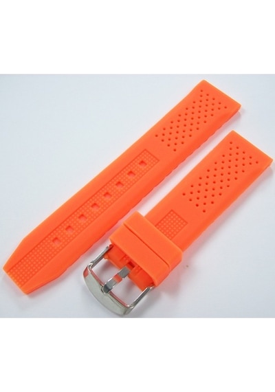 Lacost Model Silikon Saat Kordonu Turuncu 20Mm Saat Kayışı