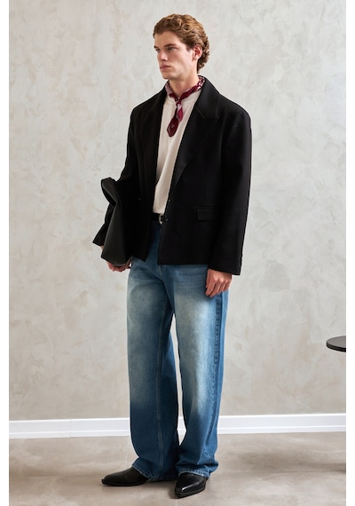 Hyman Erkek Oversize Blazer Ceket Siyah