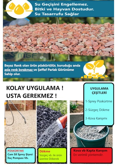 Mgf 5 Litre. Taş, Çakıl, Kabuk Bağlayıcı Sabitleyici Yapıştırıcı Taş Reçinesi 1 Adet