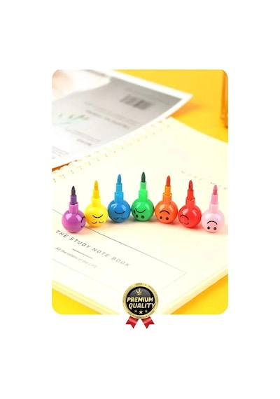 Özel Seri İlkokul Okul Öğrenci Renkli Hafif Eğlenceli Emoji Yüzlü Yumurtlayan Mini Kalem 4'lü Set