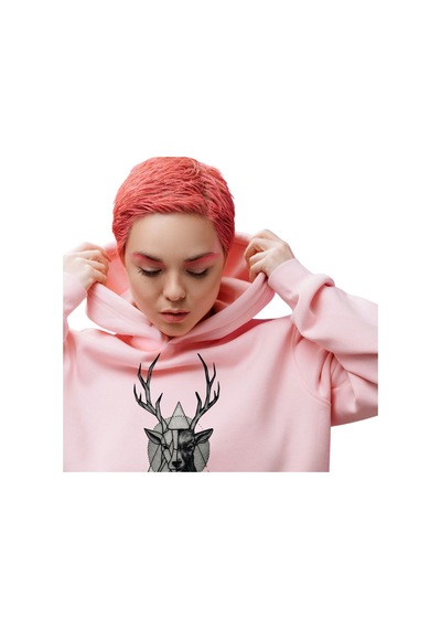 Deer Kadın Sweatshırt Pembe Renk Pembe