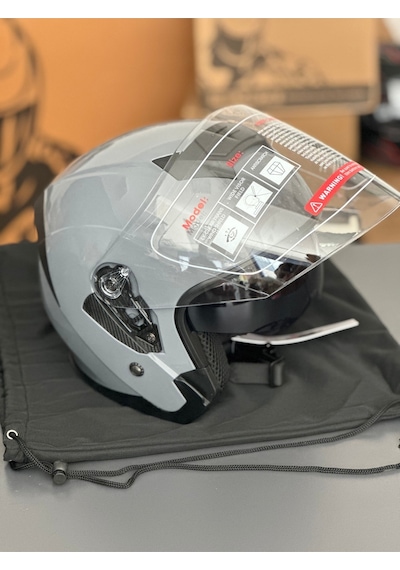 Motokaskk Güneş Gözlüklü Jk Güneş Gözlüklü Yarım Kask / Ece Sertifikalı / Nardo Gri Gri
