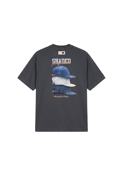 Respire Erkek Shaded Baskılı Oversize T-shirt Füme