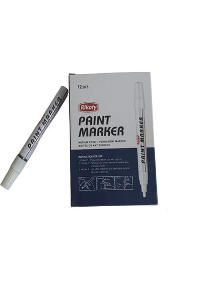 Rikoty Paint Marker Markalama Kalemi 12 Adet - Beyaz