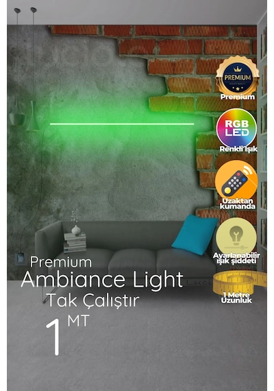 Led Bar Dekoratif Rgb Çok Renkli Animasyonlu Uzaktan Kumandalı Bargreen