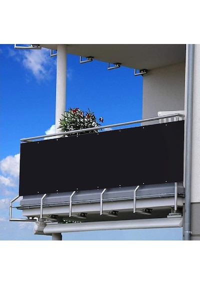 6 Metre X 95 Cm Siyah Renk Polyester Balkon Demiri Brandası Su Geçirmez 1.sınıf 650g Çok Renkli