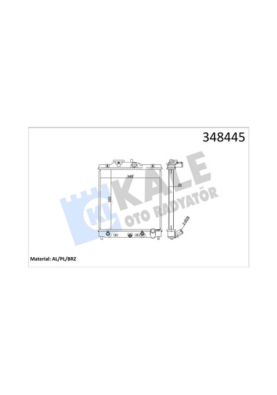 Kale 348445 Radyatör Cıvıc V- cıvıc Vı- hr- v- rover 45- 400 1.5- 1.6 16v 91-  95- 1.4- 1.5- 1.6 95-  01 At 19010p01003- 19010p01004- 19010p03901