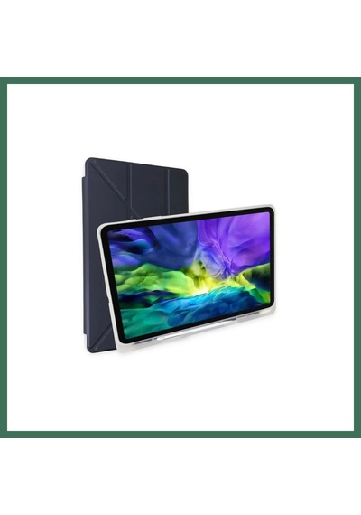 En-cag Apple iPad Uyumlu 10.2 8.nesil Kılıf Kalemlikli Mars Tablet Kılıfı - Lacivert Bss