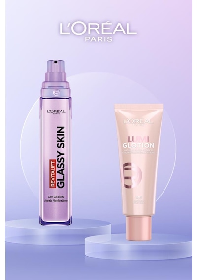 Revitalift Filler Glassy Skin Cam Cilt Etkili Krem + 901 Fair Glow Glotion Işıltı Seti pktglassyskinset4-11099