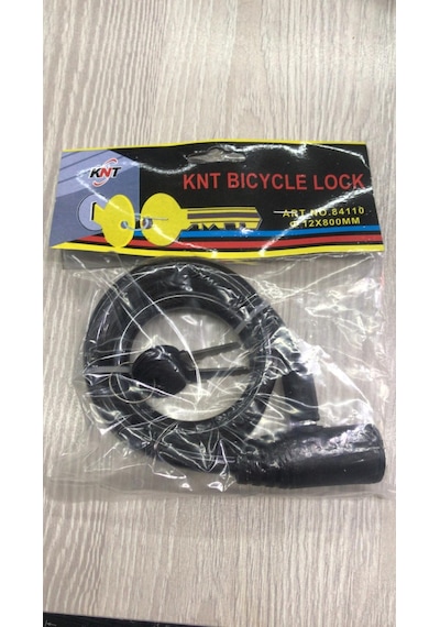 KNT 12 MM 80 CM ANAHTARLI KİLİT 3 FARKLI RENK SEÇENEKLİ Siyah