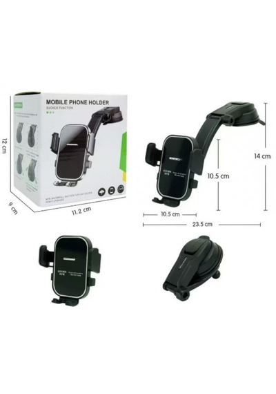 360 Ayarlanabilir Vakumlu Araç Telefon Tutucu Torpido&havalandırma Uyumlu Universal Telefon Standı Siyah