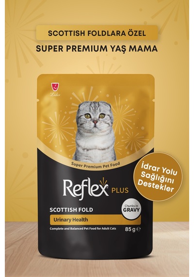 Reflex Plus Scottish Fold Yetişkin Kedi Pouch Mama 85gr X 6 Adet