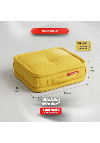Xpermate Bisküvi Minder Petek Önü Fransız 45x45x14 Sarı