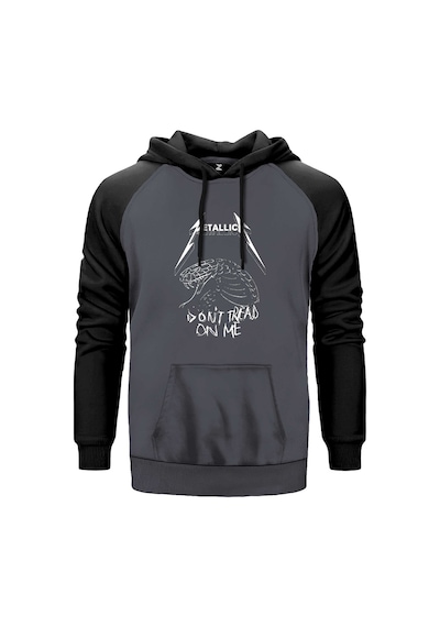 Metallica Don't Tread On Me Gri Renk Reglan Kol Sweatshirt Gri
