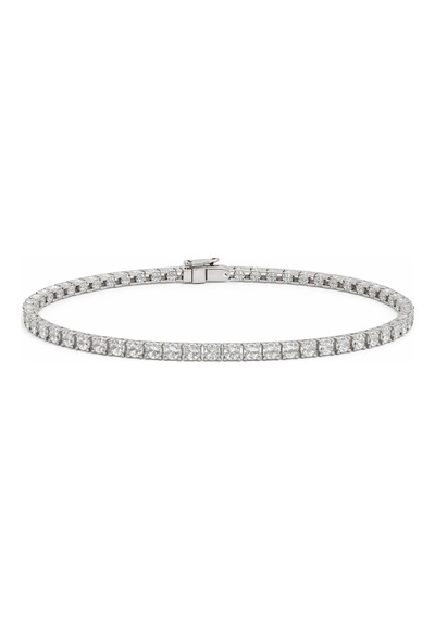 925 Ayar Gümüş Zirkon Taşlı Su Yolu Kadın Bileklik Rodyum Kaplama 18 Cm Özel Gün Hediyesi Gümüş - 819655736 Gümüş