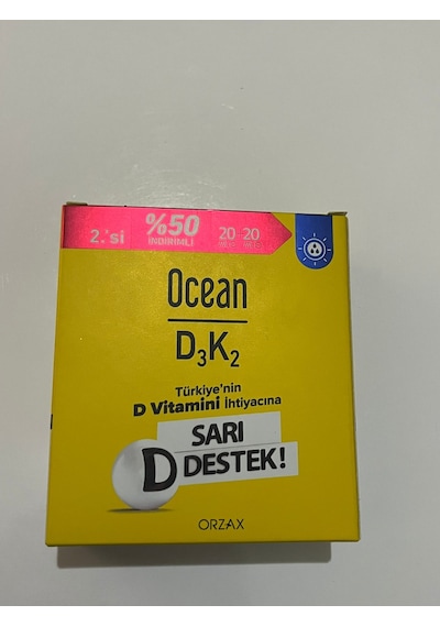 Orzax Ocean Vitamin D3k2 Damla 20 Ml 2'li Avantaj Paket Yeni Ambalaj