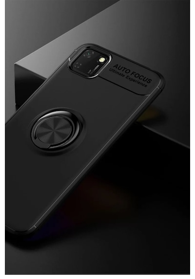 Newface Huawei Y5p Kılıf Range Yüzüklü Silikon - Siyah