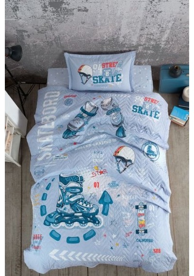 Clasy Ranforce Dört Mevsim Set Tek Kişilik Skyland Mavi