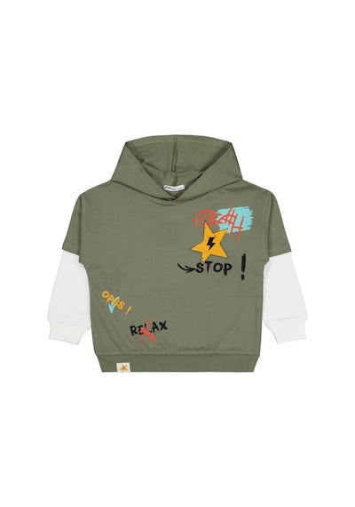 Civil Boys Stop Yıldız Baskılı 6-9 Yaş Sweatshirt - Haki