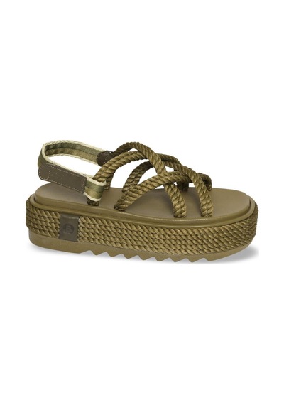 Bohonomad Bodrum Chunky Platform Kadın Sandalet - Haki