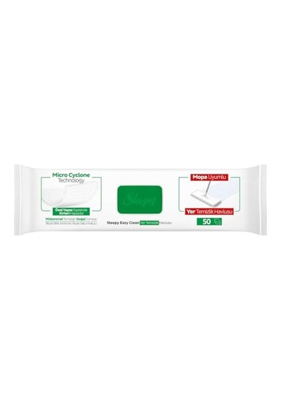 Sleepy Easy Clean Beyaz Sabun Katkılı Mopa Uyumlu Yer Temizlik Havlusu&mendili 50 Yaprak Açık Bej