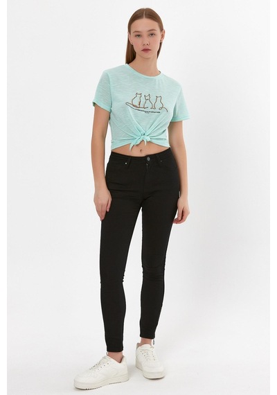 Alexandergardı Baskılı Bağcıklı T-shirt B22-24300 001