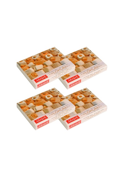 Aktürk Lokum Sade Ve Beyaz Fındıklı 750 Gr X 4 Adet