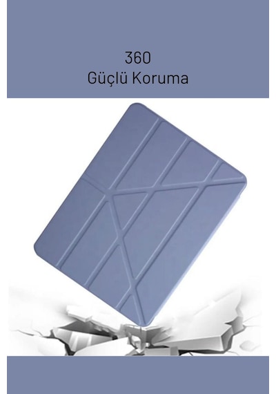 Apple Uyumlu iPad 10.2" 9. Nesil Kılıf Kalemlikli Standlı Katlanabilir Kapaklı Kılıf