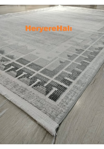 Quka Halı Istanbul %100 Akrilik 160x230 Cm Modern Halı Siyah - Gri